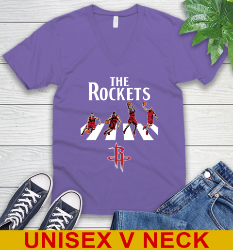 NBA Basketball Houston Rockets The Beatles Rock Band Shirt V-Neck T-Shirt 8