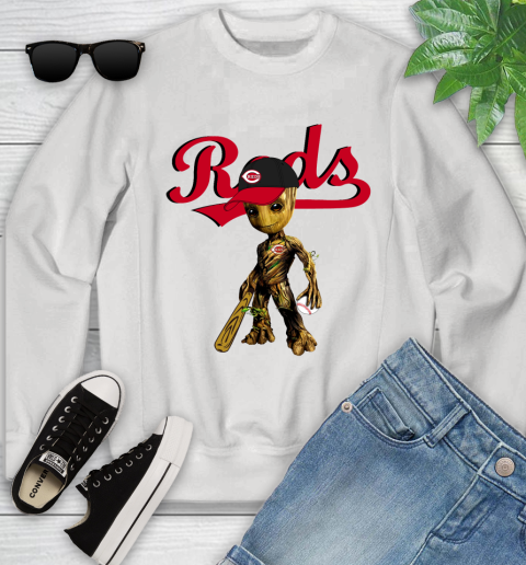MLB Cincinnati Reds Groot Guardians Of The Galaxy Baseball Youth Sweatshirt