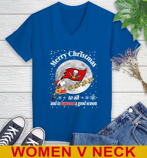 Tampa Bay Buccaneers Merry Christmas To All And To Buccaneers A Good Season NFL Football Sports Women's V-Neck T-Shirt 9
