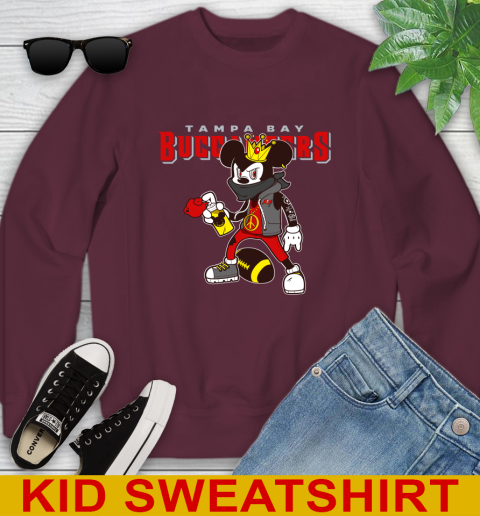 Tampa Bay Buccaneers NFL Football Mickey Peace Sign Sports Youth Sweatshirt 5