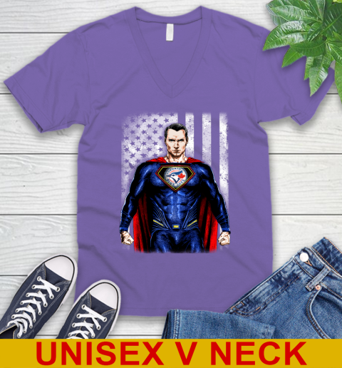 MLB Baseball Toronto Blue Jays Superman DC Shirt V-Neck T-Shirt 8