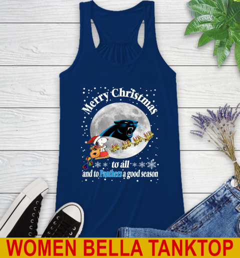 Carolina Panthers Merry Christmas To All And To Panthers A Good Season NFL Football Sports Racerback Tank 7