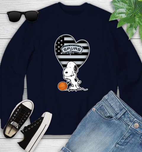 San Antonio Spurs NBA Basketball The Peanuts Movie Adorable Snoopy Youth Sweatshirt 3