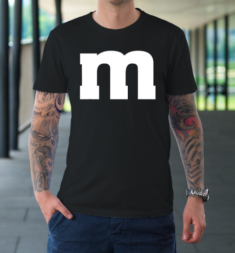 Funny Letter m Chocolate Candy Halloween Team Groups Costume T-Shirt