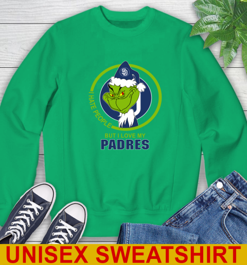 San Diego Padres MLB Christmas Grinch I Hate People But I Love My Favorite Baseball Team Sweatshirt 6