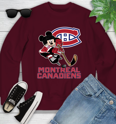 NHL Montreal Canadiens Mickey Mouse Disney Hockey T Shirt Youth Sweatshirt 5