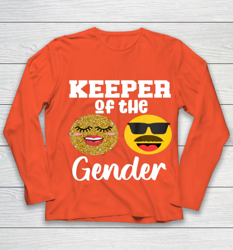 Keeper of the Gender Staches or Lashes Gender Reveal Party Youth Long Sleeve 3