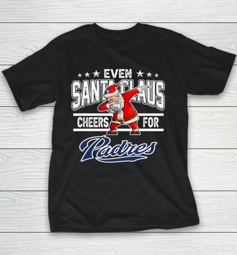 San Diego Padres Even Santa Claus Cheers For Christmas MLB Youth T-Shirt