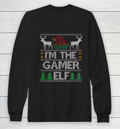 Gamer Elf Matching Family Group Christmas Party Pajama Long Sleeve T-Shirt