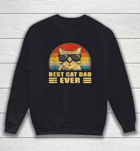 Best Cat Dad Ever Bump Fit Father's Day Gift Daddy Sweatshirt