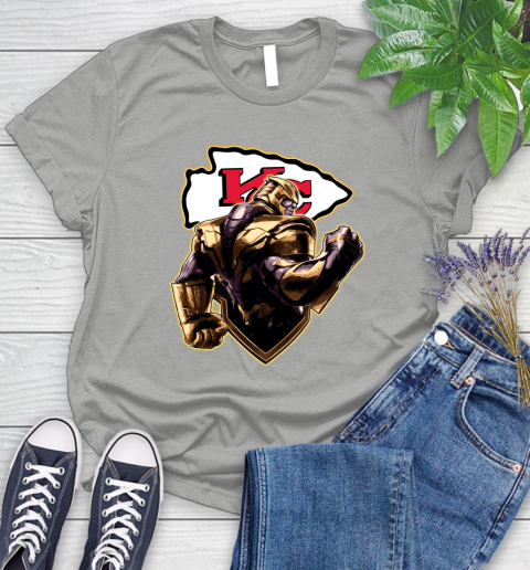 NFL Thanos Avengers Endgame Football Sports Kansas City Chiefs Women's T-Shirt 10