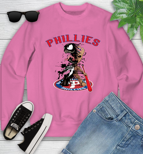 MLB Philadelphia Phillies Baseball Venom Groot Guardians Of The Galaxy Youth Sweatshirt 7