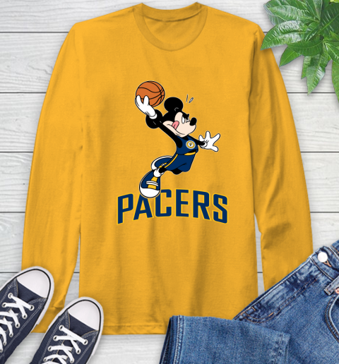 NBA Basketball Indiana Pacers Cheerful Mickey Mouse Shirt Long Sleeve T-Shirt 3