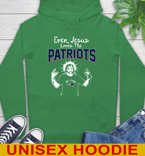 New England Patriots NFL Football Even Jesus Loves The Patriots Shirt Hoodie 8