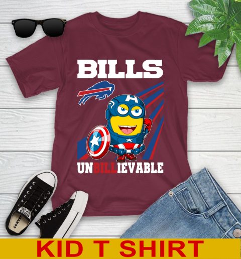 NFL Football Buffalo Bills Captain America Marvel Avengers Minion Shirt Youth T-Shirt 5