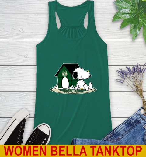 NBA Basketball Milwaukee Bucks Snoopy The Peanuts Movie Shirt Racerback Tank 7