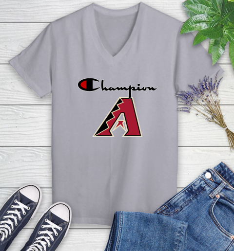 MLB Baseball Arizona Diamondbacks Champion Shirt Women's V-Neck T-Shirt 2