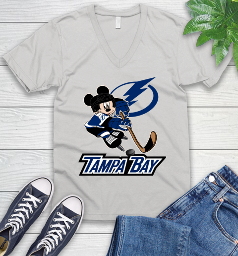 NHL Tampa Bay Lightning Mickey Mouse Disney Hockey T Shirt V-Neck T-Shirt