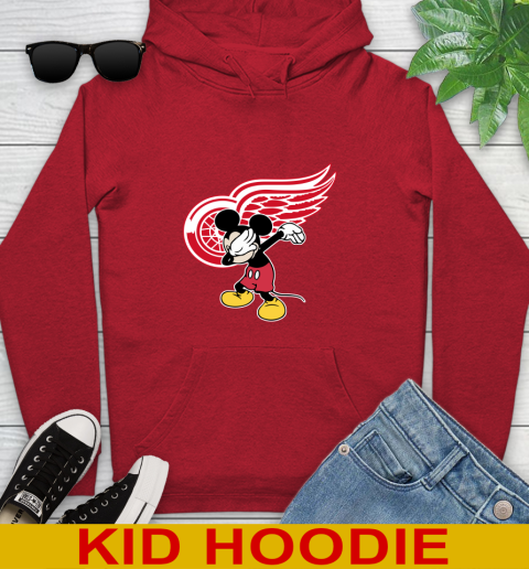 Detroit Red Wings NHL Hockey Dabbing Mickey Disney Sports Youth Hoodie 11