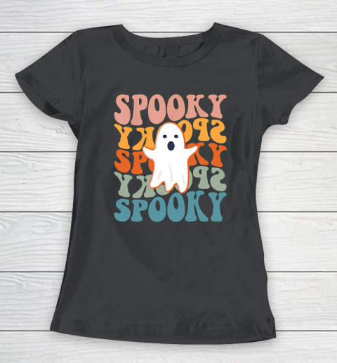 Spooky Boo Halloween Costume Retro Daisy Colorful Scary Women's T-Shirt
