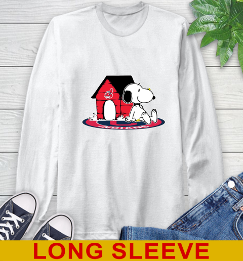 MLB Baseball Cleveland Indians Snoopy The Peanuts Movie Shirt Long Sleeve T-Shirt