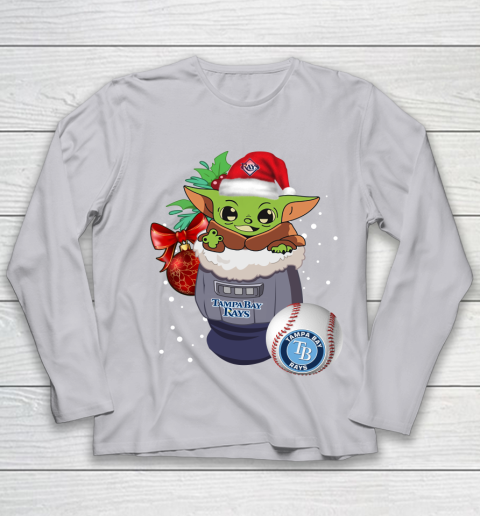 Tampa Bay Rays Christmas Baby Yoda Star Wars Funny Happy MLB Youth Long Sleeve 5