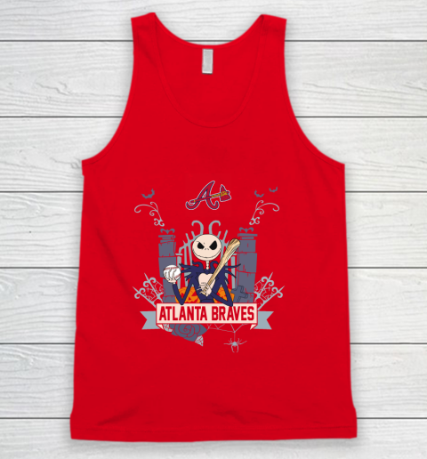 MLB Atlanta Braves Baseball Jack Skellington Halloween Tank Top 5