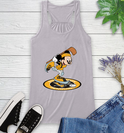 NHL Hockey Pittsburgh Penguins Cheerful Mickey Disney Shirt Racerback Tank 5