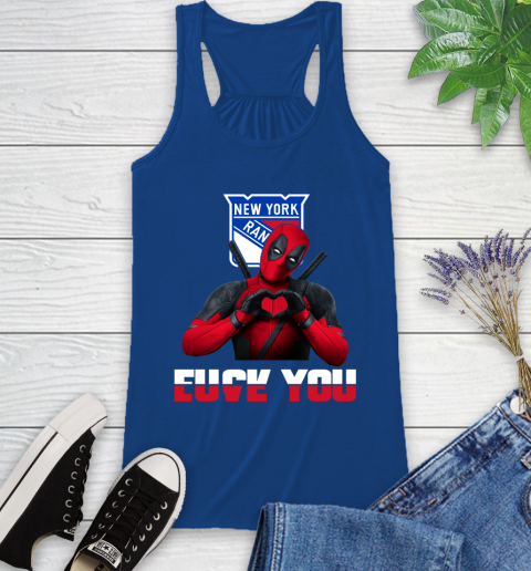 NHL New York Rangers Deadpool Love You Fuck You Hockey Sports Racerback Tank 8