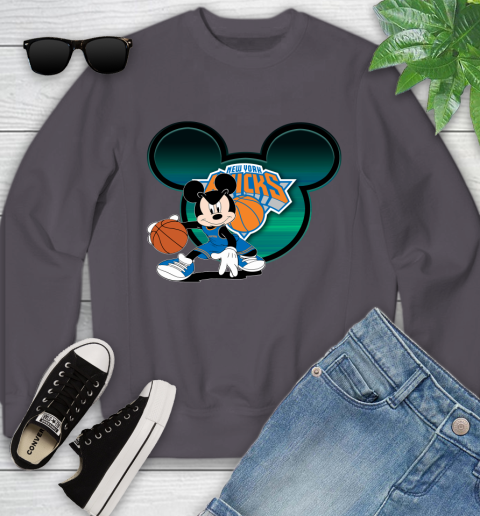 NBA New York Knicks Mickey Mouse Disney Basketball Youth Sweatshirt 7 NBA New York Knicks Mickey Mouse Disney Basketball Youth Sweatshirt - Image 7
