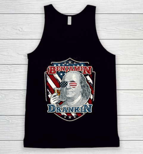 Beer Lover Funny Shirt Benjamin Drankin  Funny and Patriotic 4th of July Independence Day Tank Top