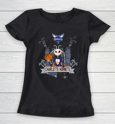 NBA Charlotte Hornets Basketball Jack Skellington Halloween Women's T-Shirt