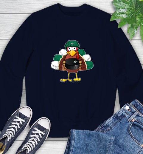 Dallas Stars Turkey Thanksgiving Day Sweatshirt 3