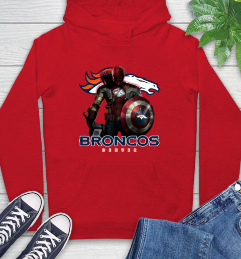 NFL Captain America Thor Spider Man Hawkeye Avengers Endgame Football Denver Broncos Hoodie 10