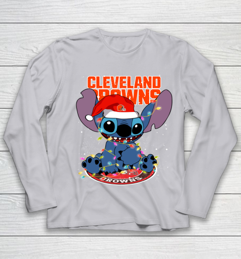 Cleveland Browns NFL Football noel stitch Christmas Youth Long Sleeve 3