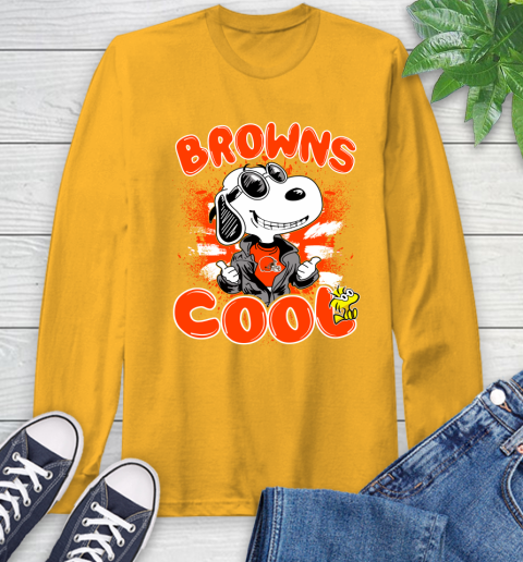 NFL Football Cleveland Browns Cool Snoopy Shirt Long Sleeve T-Shirt 2