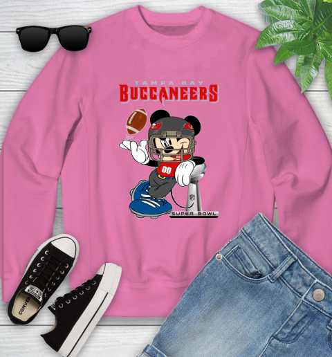 NFL Tampa Bay Buccaneers Mickey Mouse Disney Super Bowl Football T Shirt Youth Sweatshirt 7