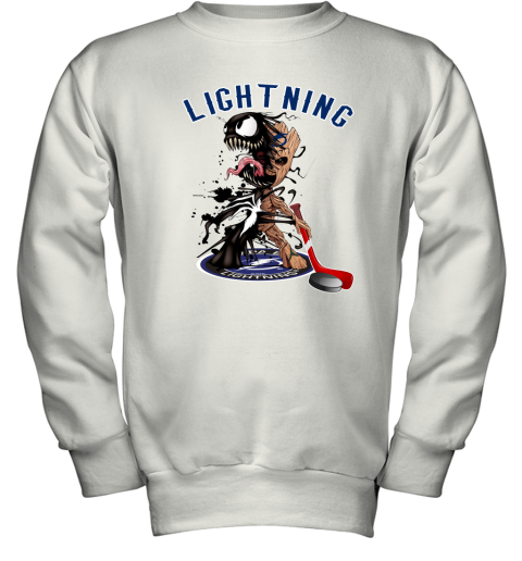 NHL Tampa Bay Lightning Hockey Venom Groot Guardians Of The Galaxy NTPlCwvGUlT youth sweatshirt 47 95 151514 front white