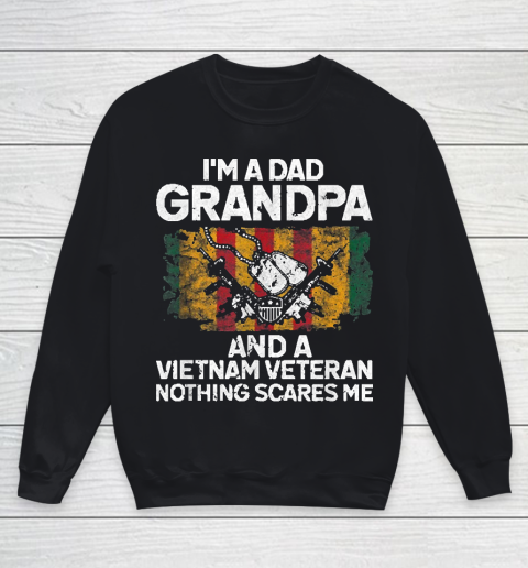 Grandpa Funny Gift Apparel  I'm A Dad Grandpa Vietnam Veteran Fathers Day Youth Sweatshirt