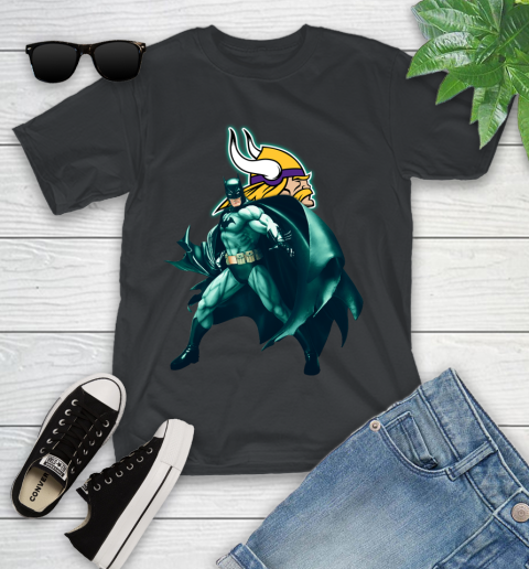 NFL Batman Football Sports Minnesota Vikings Youth T-Shirt 2