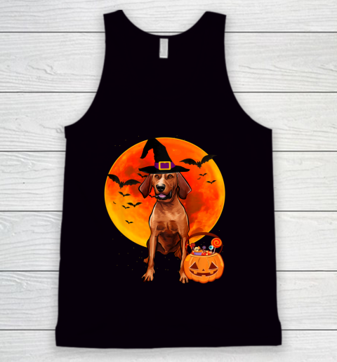 Dog Halloween Redbone Coonhound Jack O Lantern Pumpkin Tank Top