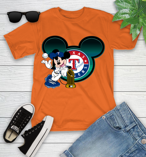 MLB Texas Rangers The Commissioner's Trophy Mickey Mouse Disney Youth T-Shirt 7
