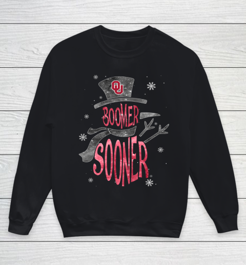 Oklahoma Sooners Christmas Snowman Youth Sweatshirt