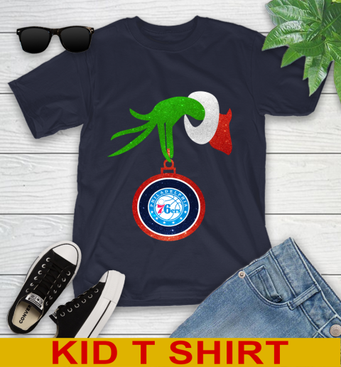 Philadelphia 76ers Grinch Merry Christmas NBA Basketball Youth T-Shirt 3