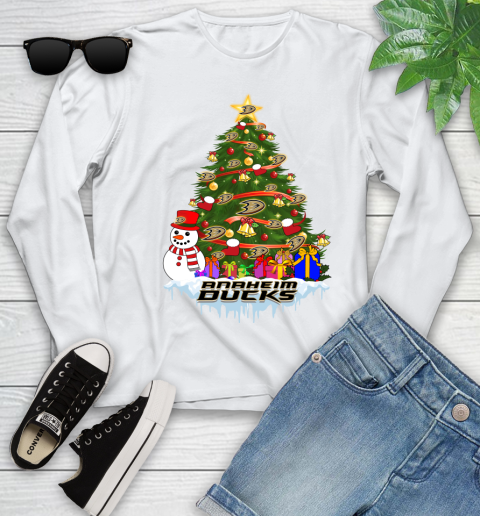 Anaheim Ducks Merry Christmas NHL Hockey Sports Youth Long Sleeve