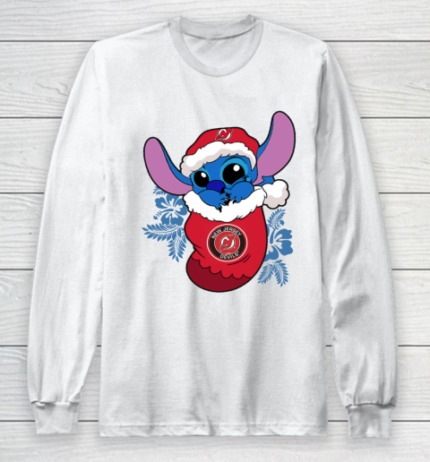 New Jersey Devils Christmas Stitch In The Sock Funny Disney NHL Long Sleeve T-Shirt 14