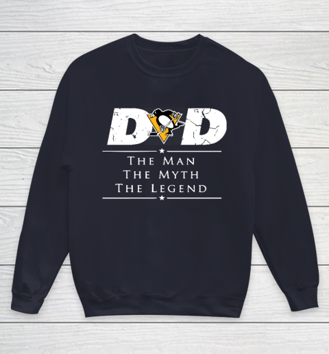 Pittsburgh Penguins NHL Ice Hockey Dad The Man The Myth The Legend Youth Sweatshirt 2