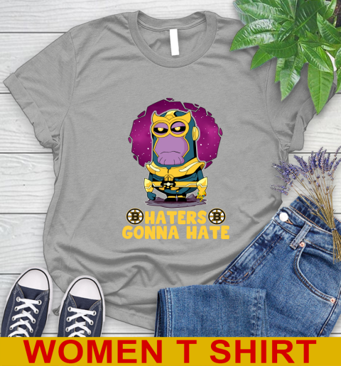 NHL Hockey Boston Bruins Haters Gonna Hate Thanos Minion Marvel Shirt Women's T-Shirt 11