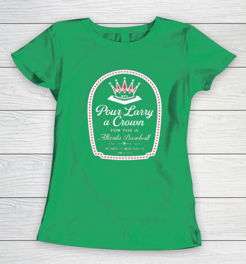 Atlanta Braves Pour Larry A Crown Women's T-Shirt 4