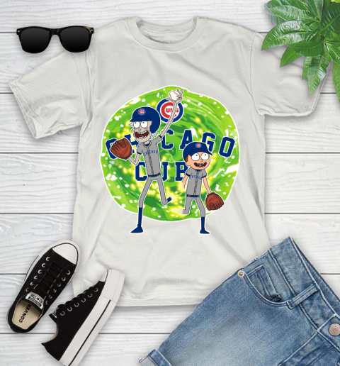MLB Chicago Cubs Rick And Morty Baseball Sports Youth T-Shirt 12